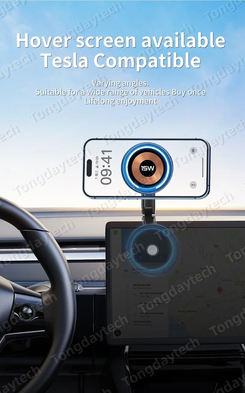 15W Car Magnetic Wireless Charger Holder 360 Rotation