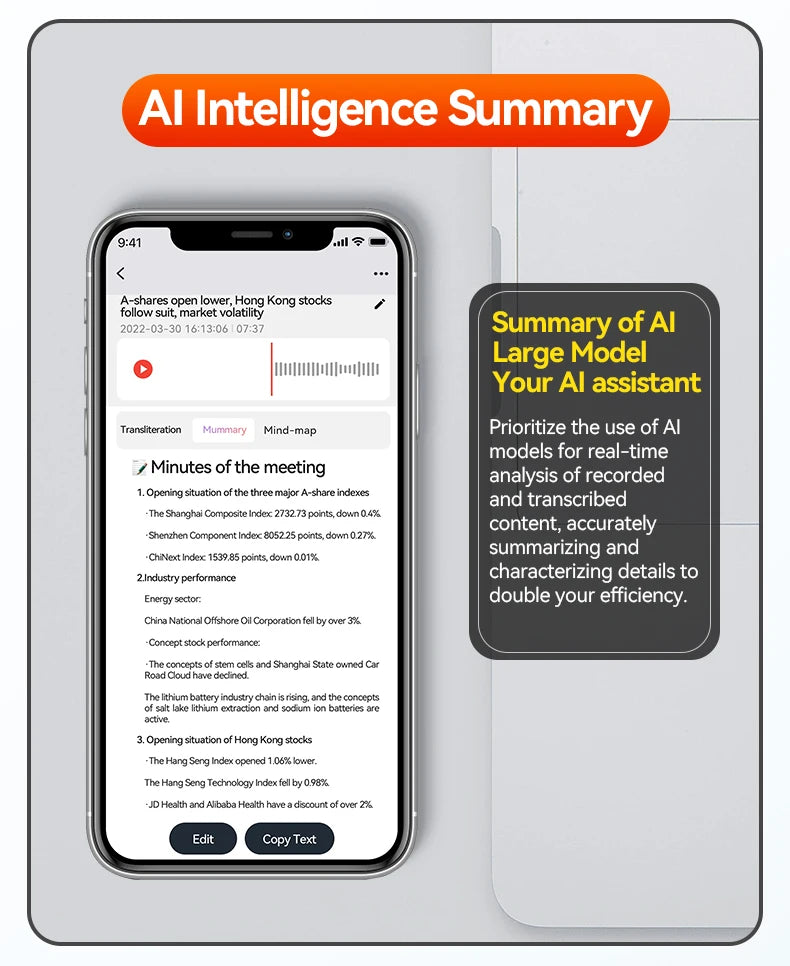 8-128GB AI ChatGPT-4 Intelligent Voice Recorder Audio App