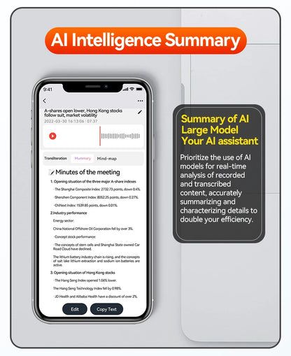 8-128GB AI ChatGPT-4 Intelligent Voice Recorder Audio App