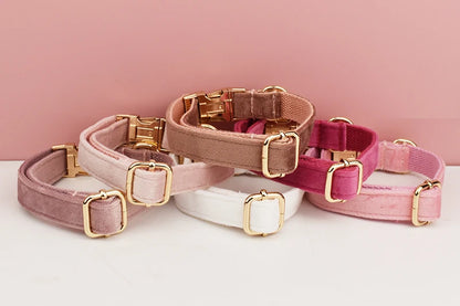 Velvet Collar Free Engrave Dog Collar Leash Dog Collars
