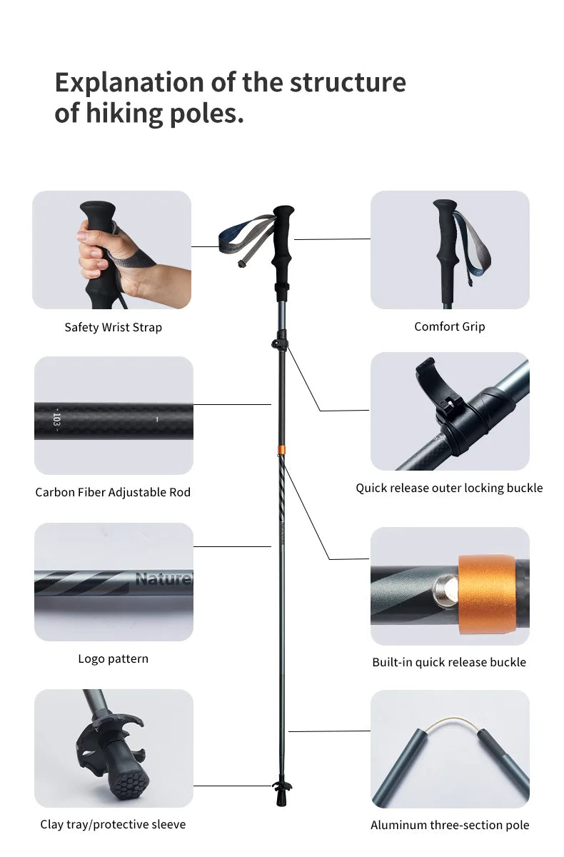 Climbing Sticks Ultralight Outdoor Folding Trekking Poles