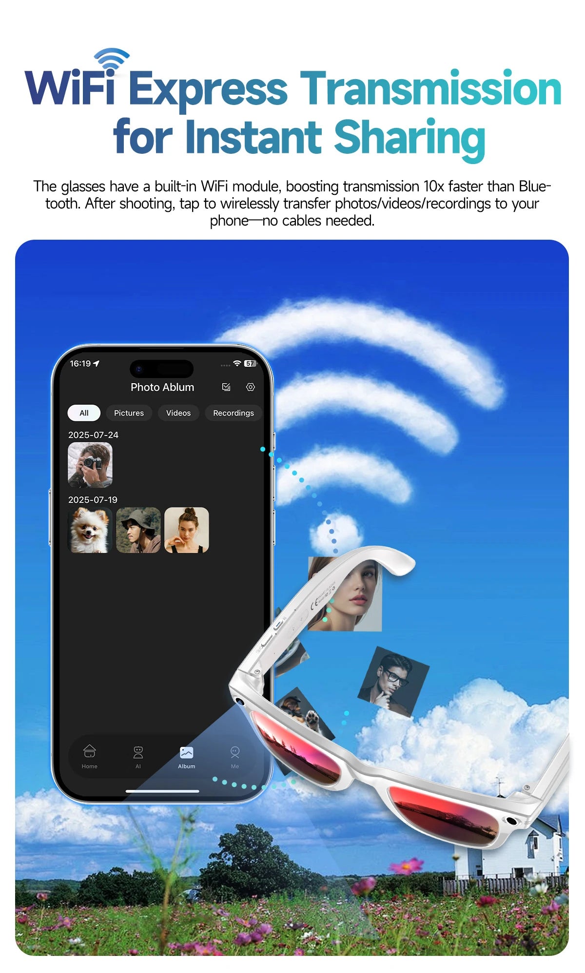 New Upgrade smart glasses With Camera Video Recording AI