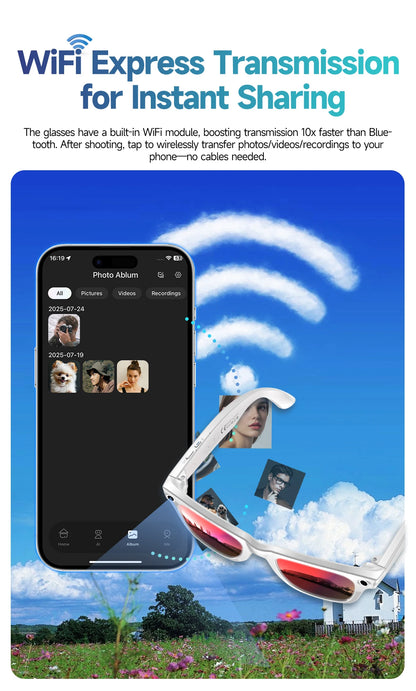 New Upgrade smart glasses With Camera Video Recording AI