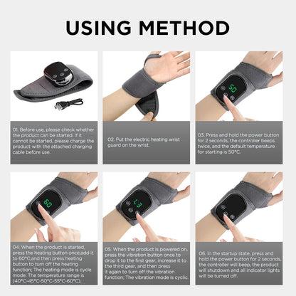 Electric Heating Wrist Massager 5 Levels Hot Compress