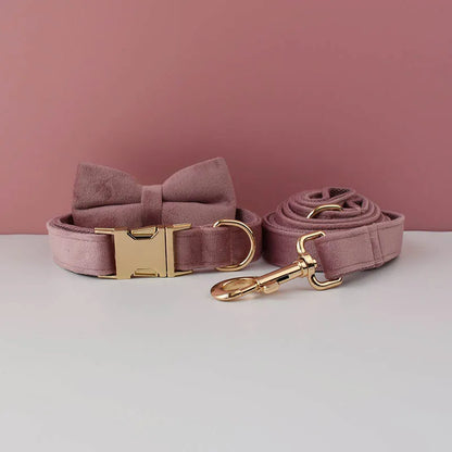 Velvet Collar Free Engrave Dog Collar Leash Dog Collars