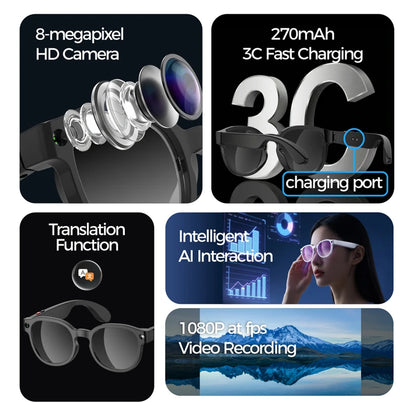 Lenovo AI Smart Glasses AI Translation 8MP HD Camera