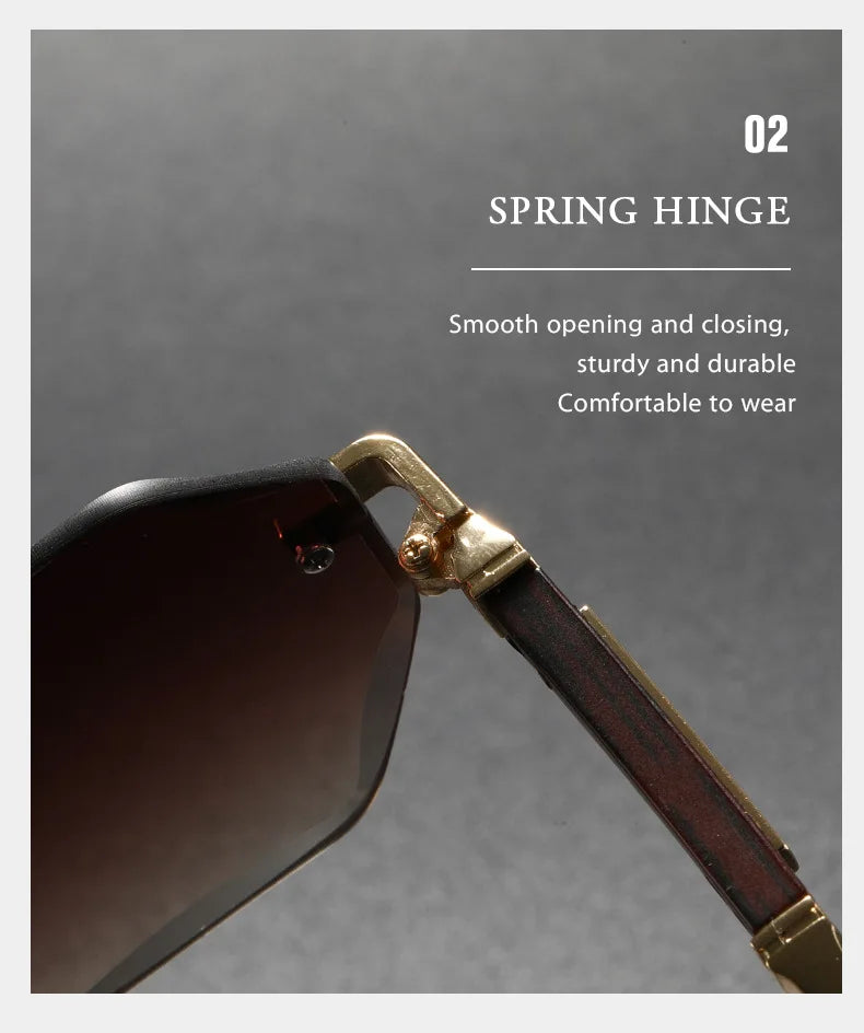 Man Woman Sunnies Fashion Unisex Rimless Sunglasses