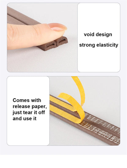 Door Insulation Seal Strip Tape Self-adhesive Acoustic