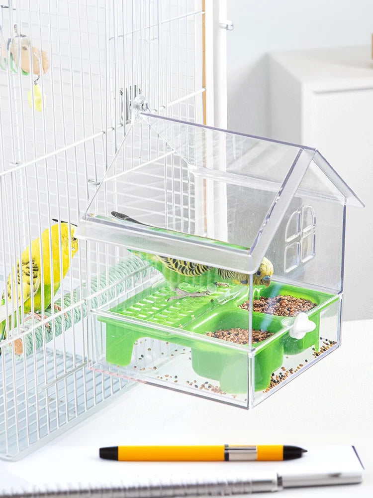 Hanging Parrot Feeder Prevent Scattering Bird Feeding Bowl