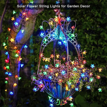 Outdoor Solar Led String Lights Cherry Flowers  Light Strings