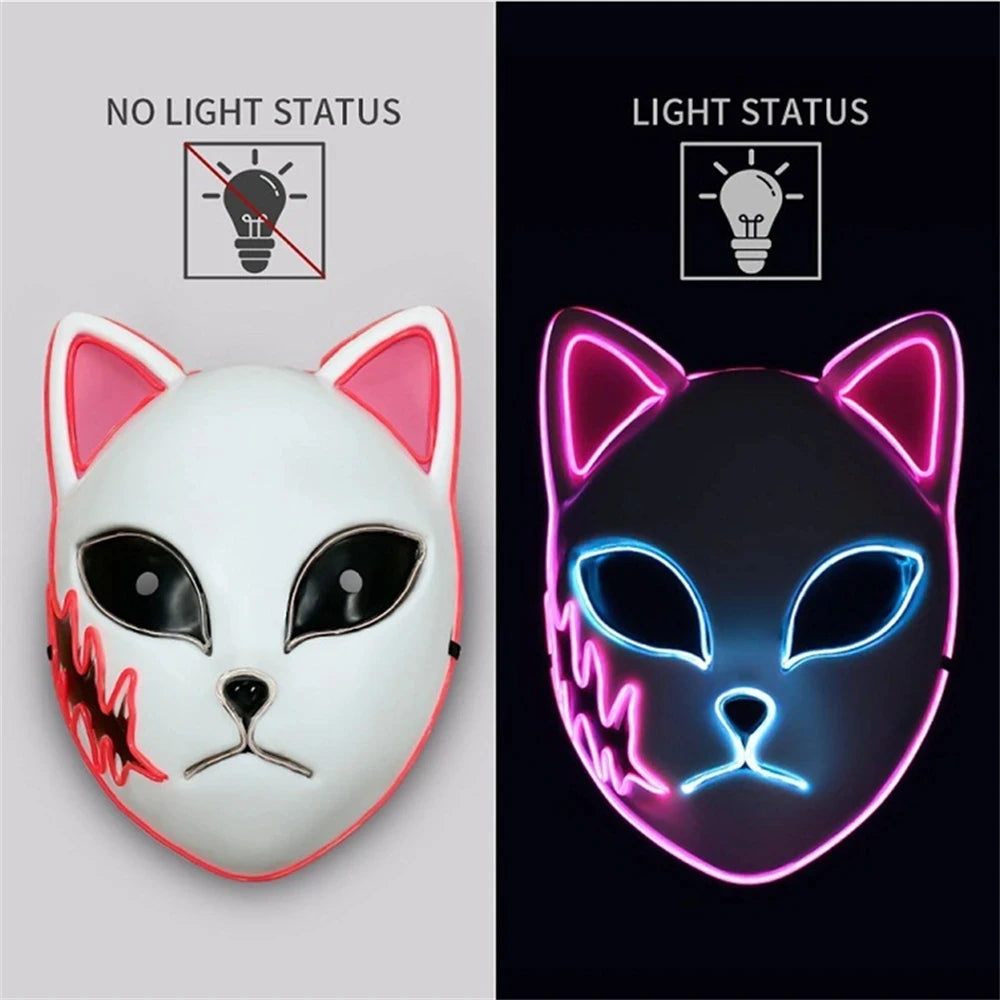 Halloween Neon Mask Cosplay Japanese Anime Neon LED