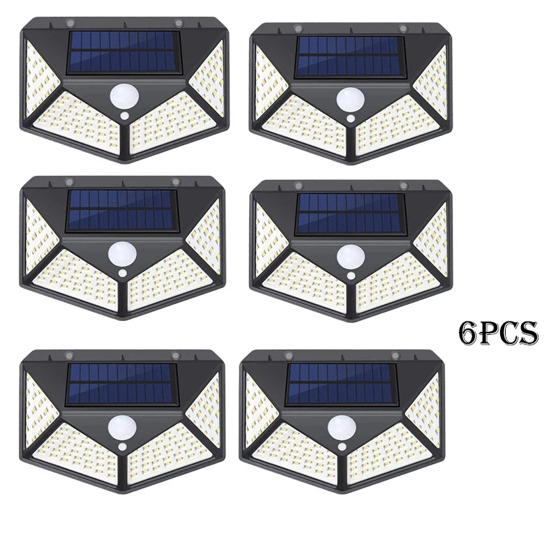 Solar Lights Outdoor 100 LED Wall Lamp Motion Sensor Lights