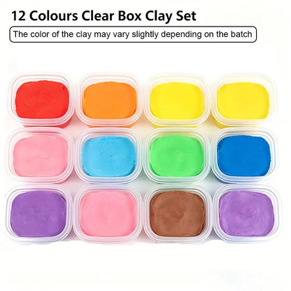 12 Colors Kids Playdough Set Clear Cup Safe Clay Dough