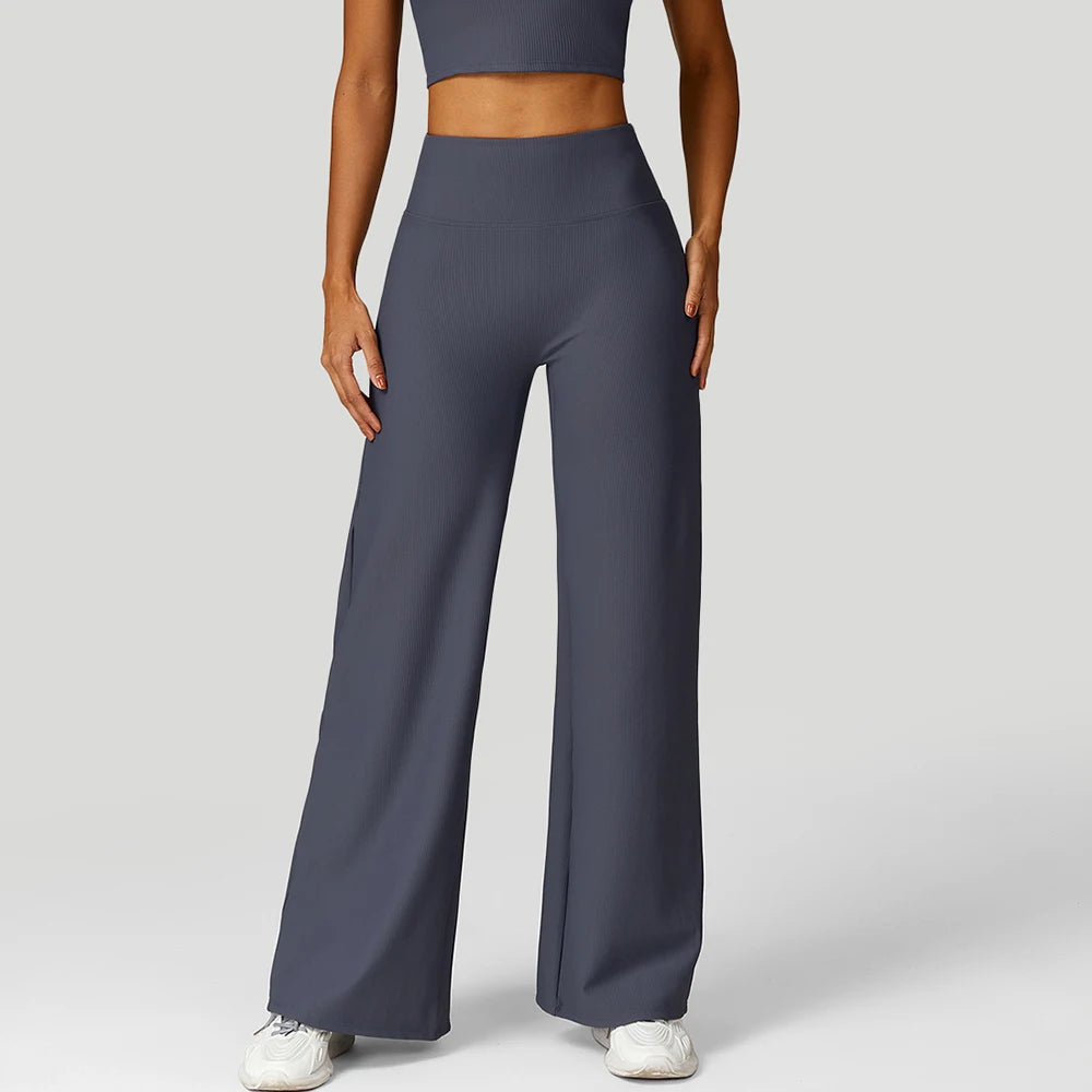 Women  Wide-leg Yoga Pants High Waist Stretchy Leggings