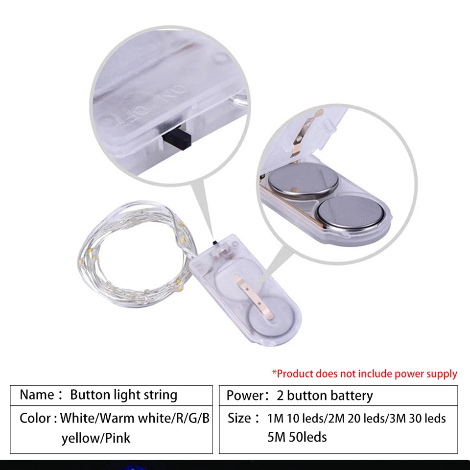LED Copper Wire water proof Fairy Lights Battery Powered String Lights