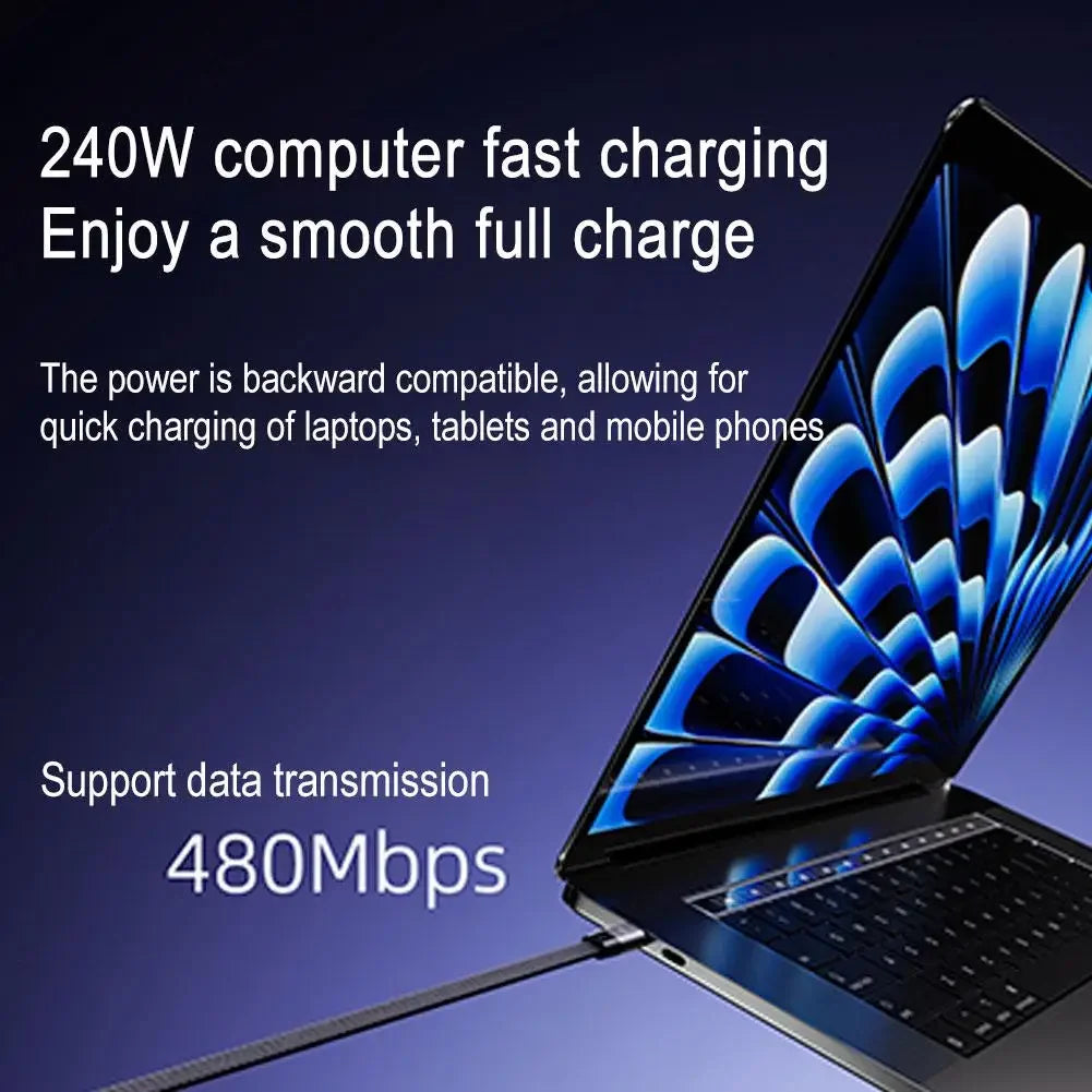 240W Type-C To Type C Cable Elbow Fast Charging Data Cable