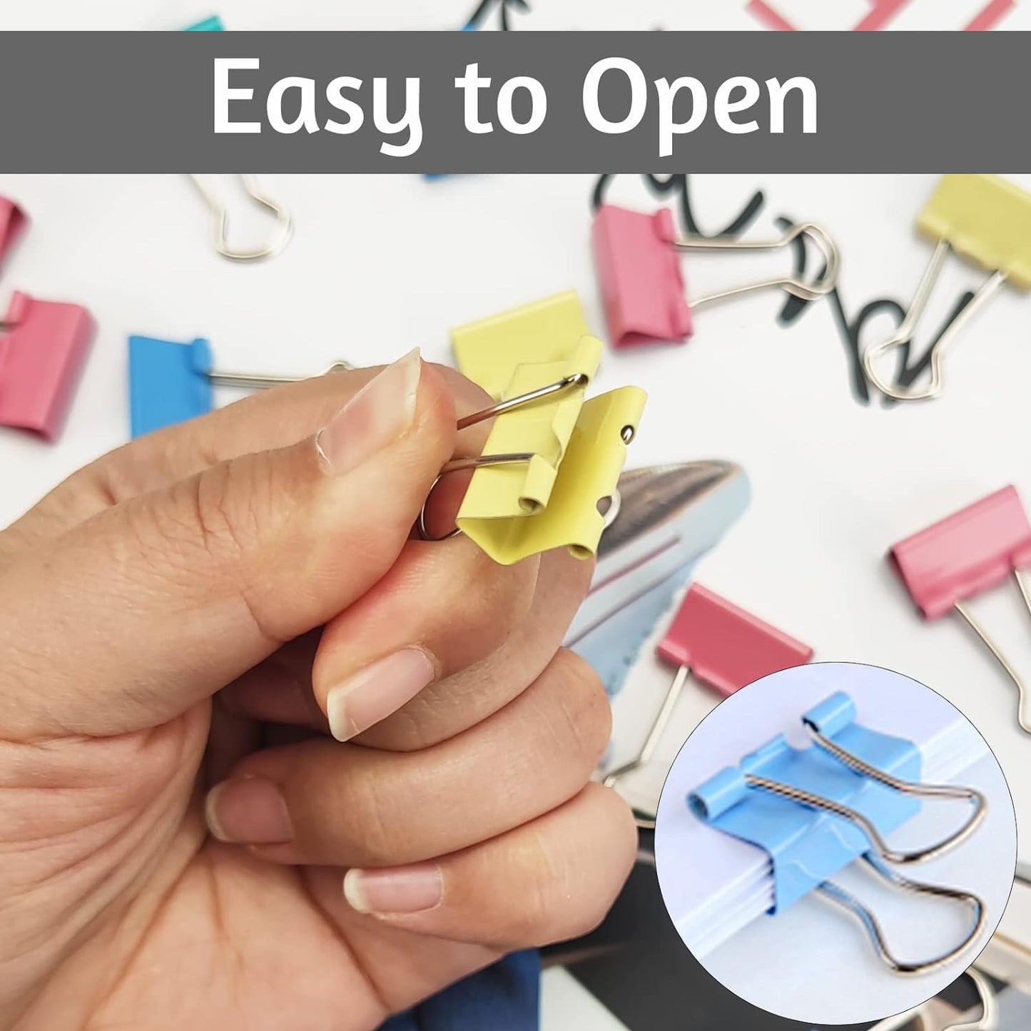 60pcs Mini Binder Clips Color Binder Clip Small Paper Clip