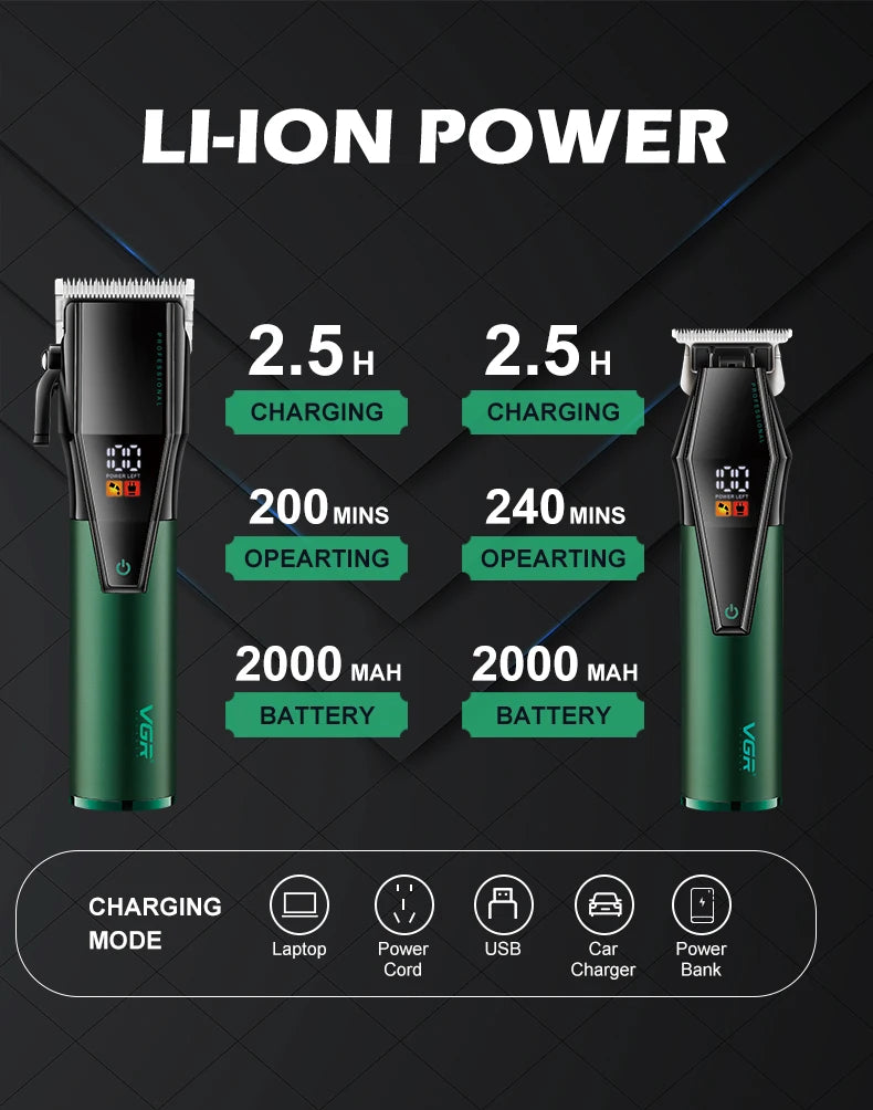 VGR 677 Hair Trimmer Professional Hair Clipper Set