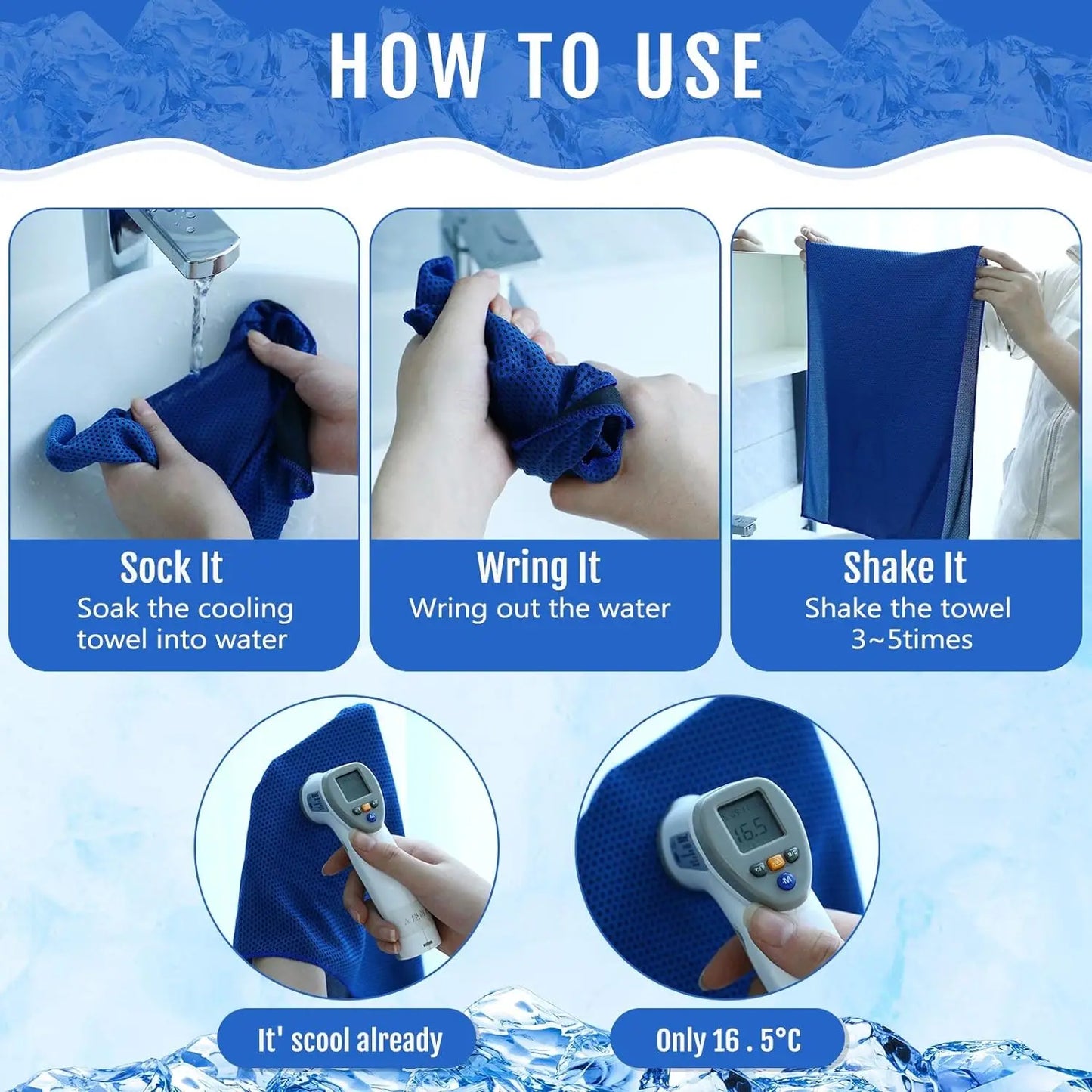 Instant Cooling Sports Towels - Reusable Ice Towels