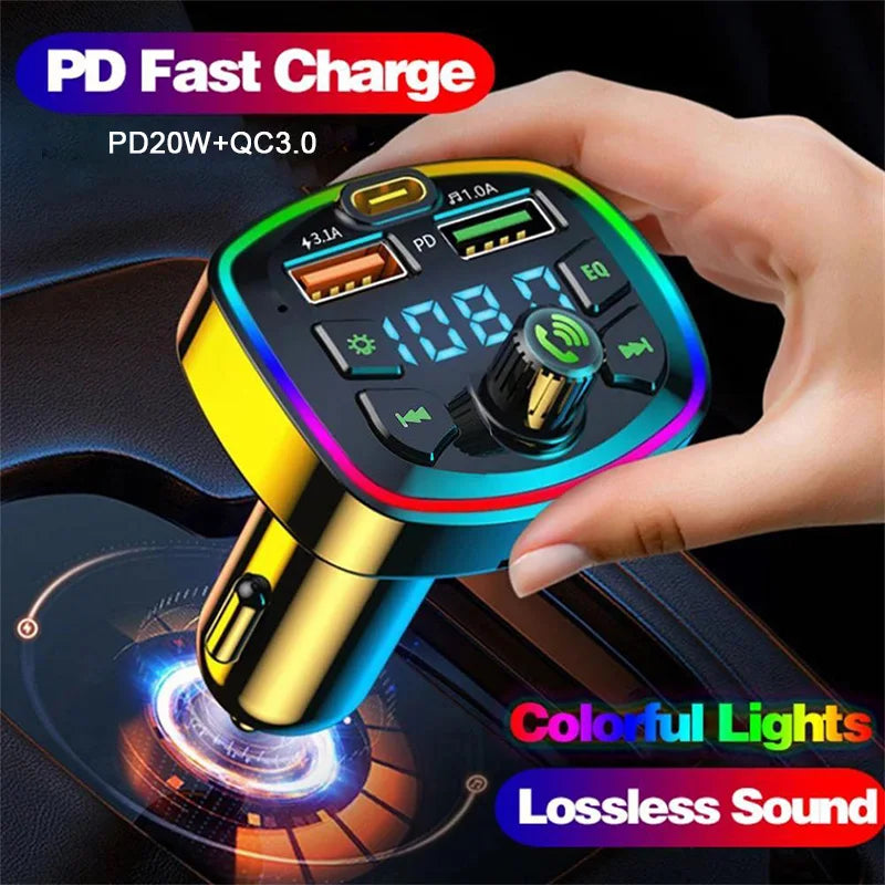Car Bluetooth 5.0 FM Transmitter Wireless Adapter Car Accessories