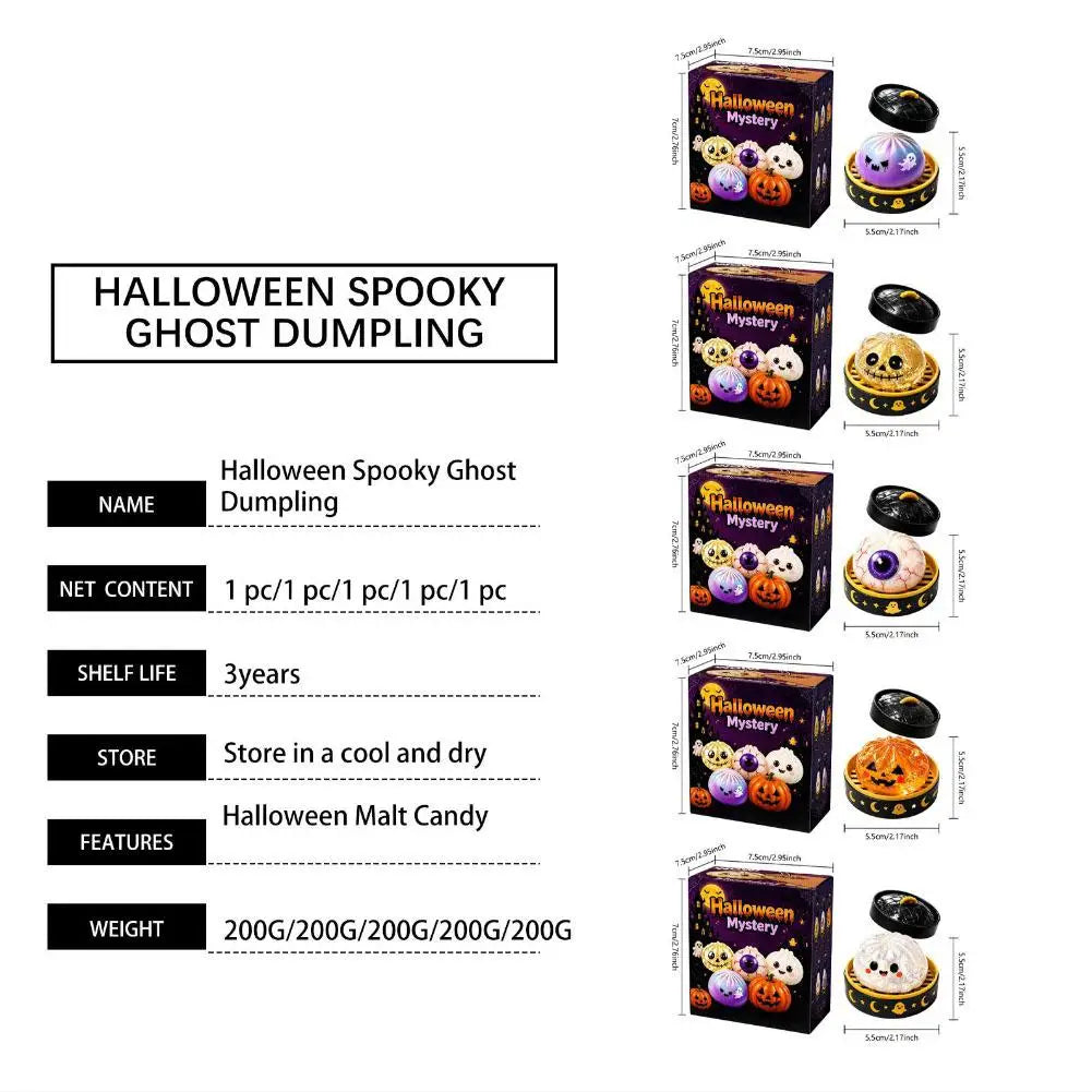 Soft Squishy Dumpling Toy With Halloween Theme Box