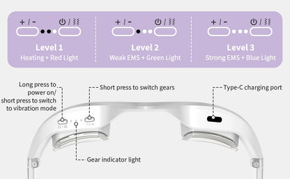 3 in 1 LED Photon Under Eye Device Massager Glasses