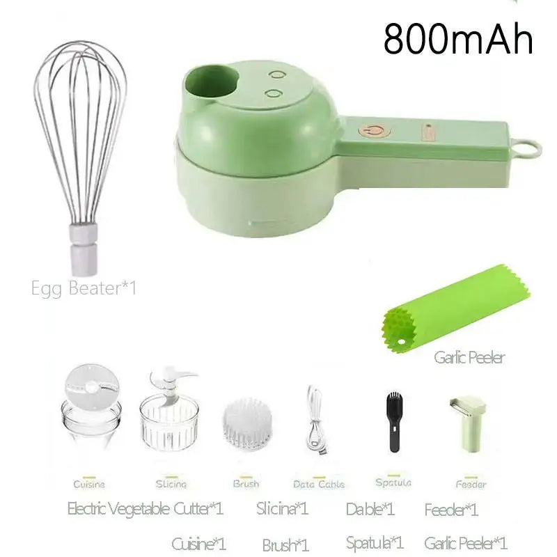 Electric Vegetable Cutter Set - 4 in 1 Portable
