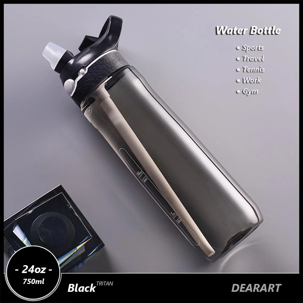 750ml Portable Sports Water Bottle With Straw For Camping Outdoor
