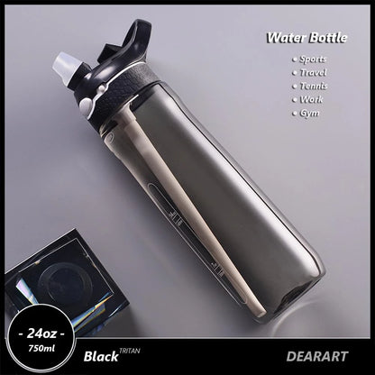 750ml Portable Sports Water Bottle With Straw For Camping Outdoor