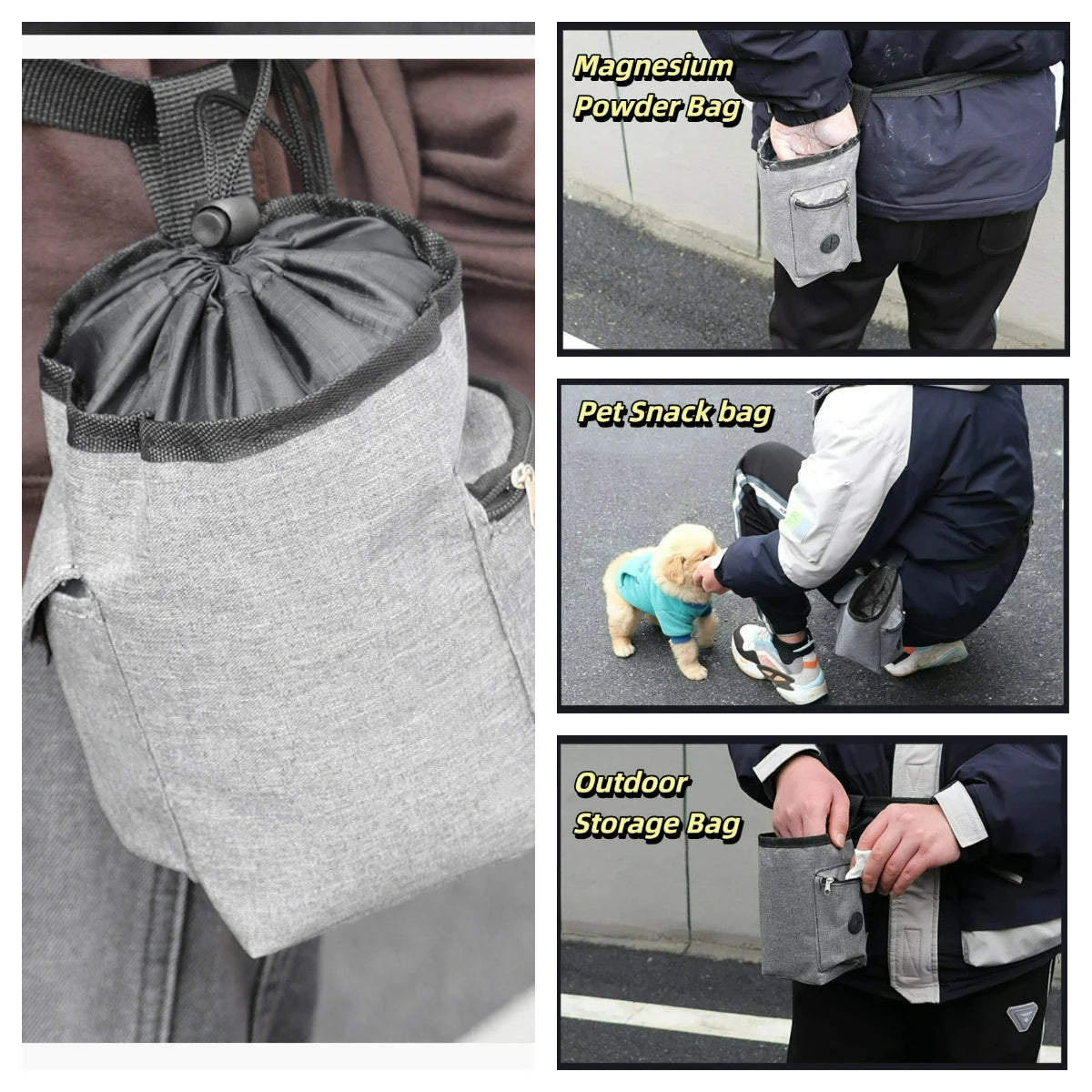 Drawstring Chalk Bag Adjustable Storage Pouch Magnesium