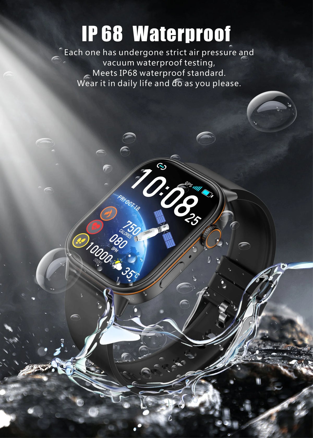 New For Android iOS Outdoor GPS Smart Watch Men 2.01" HD AMOLED