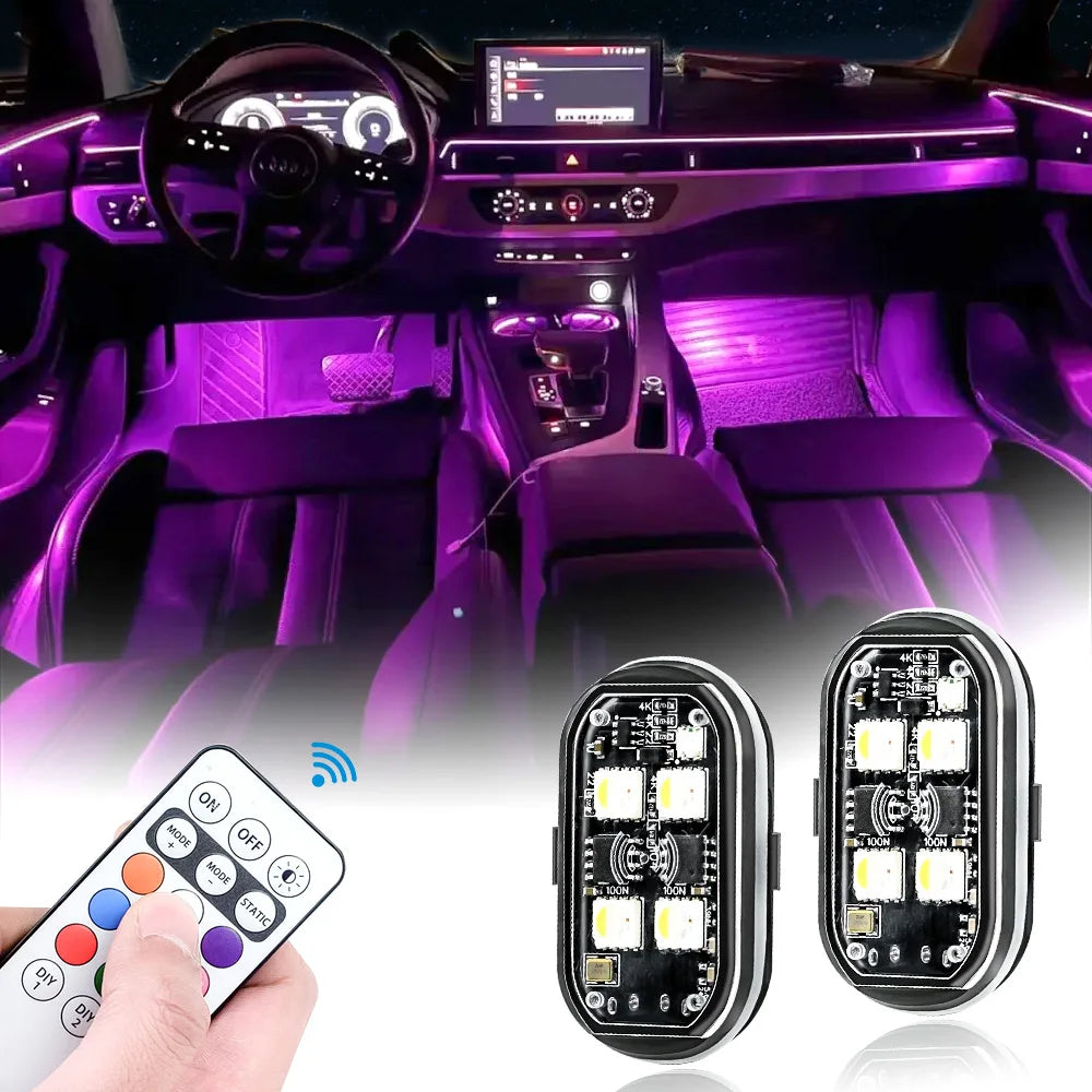 Wireless LED Strobe Lights Car Decor Atmosphere Light