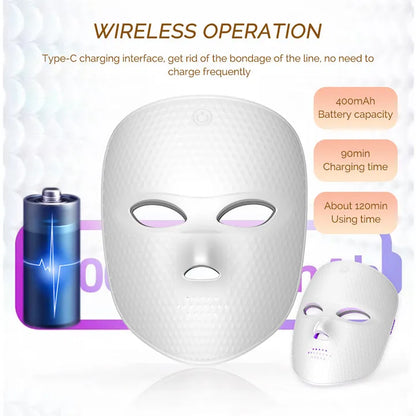Wireless LED Mask 7 Color LED Face Mask Photon