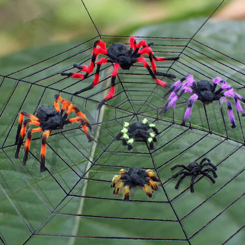 Halloween Plush Simulation Spider Colorful Black Ghost House