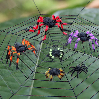 Halloween Plush Simulation Spider Colorful Black Ghost House