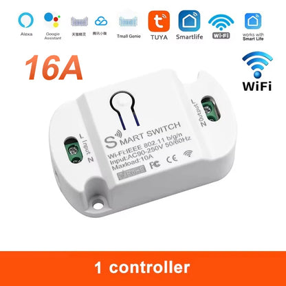 Tuya WiFi Smart Switch AC 220V 110V Wireless Controller