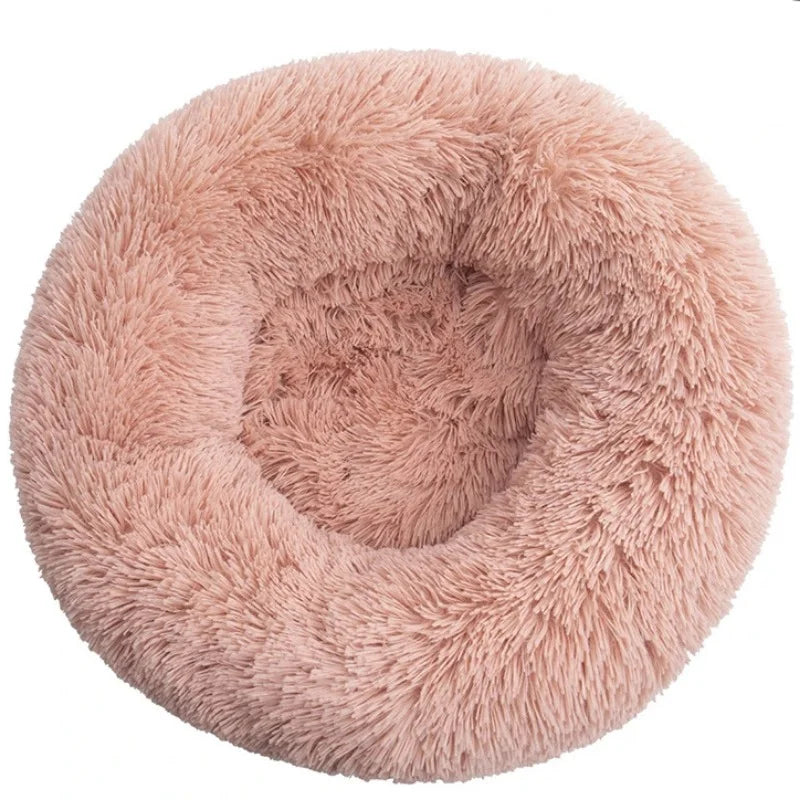 Round Pet Bed for Large Donut Long Plush Bed