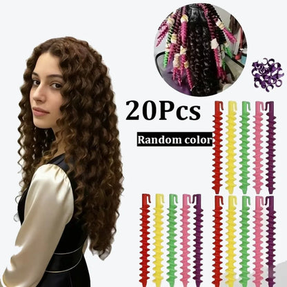 Set Heatless Curls Mixed Color Spiral Hair Styling Tools