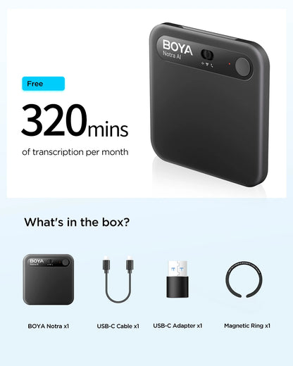BOYA Notra AI Recording - Smart Voice Activated Recorder