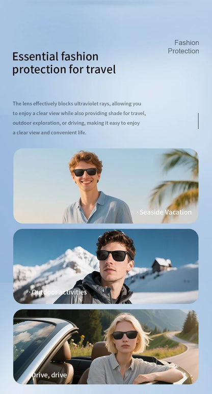 AI Translation Smart Glasses  Bluetooth Call Headphones