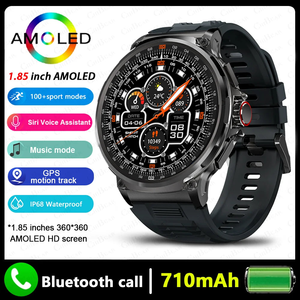 New Military GPS V69 Smart Watch Men 1.85 inch 710 mAh