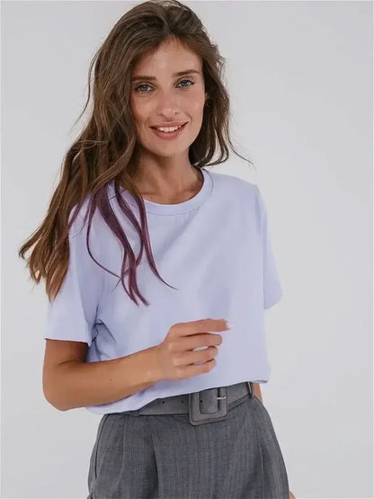 Bornladies Summer 100% Cotton Women's T-shirt Bottoming Tops
