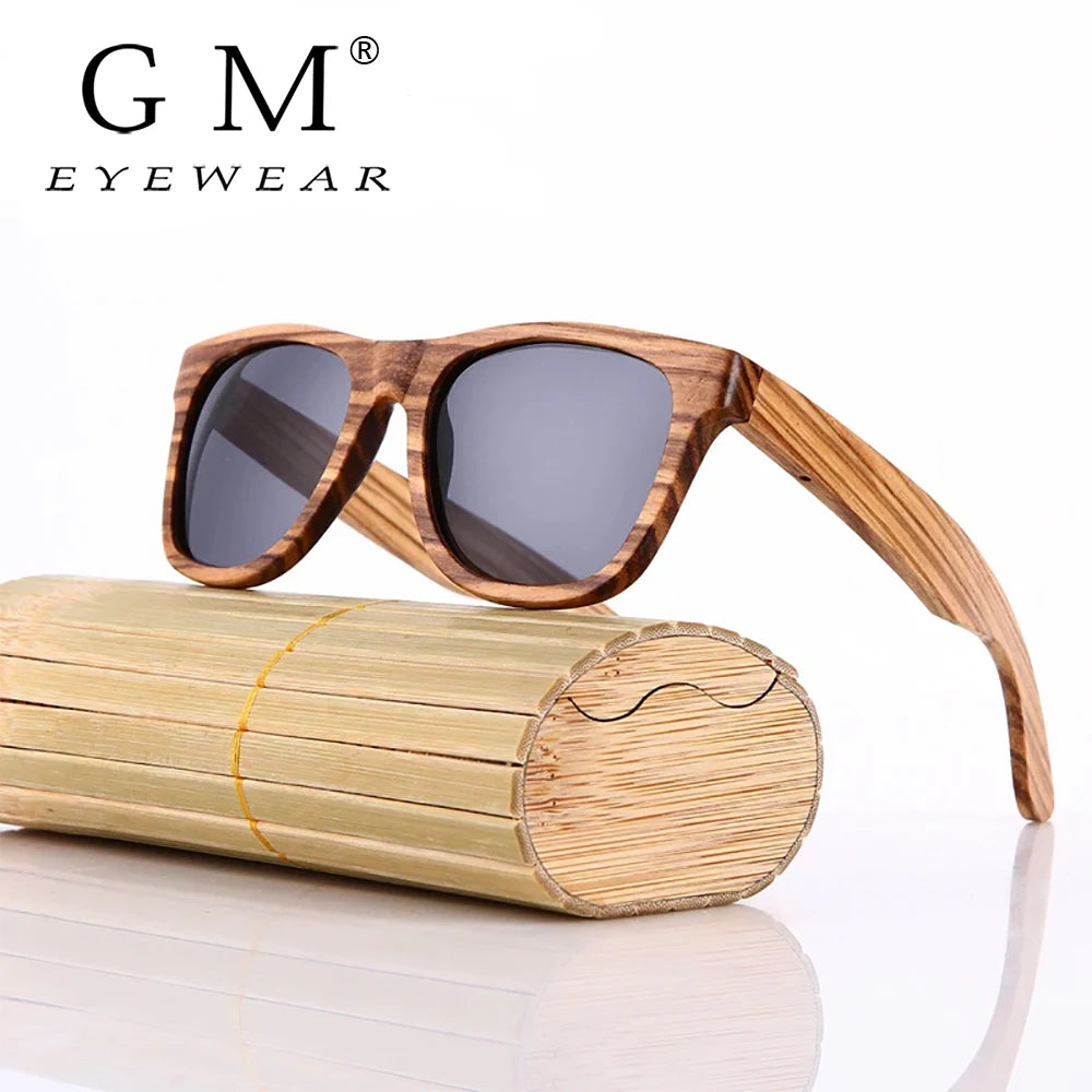 GM Men bamboo Wood Sunglasses Women Retro Vintage