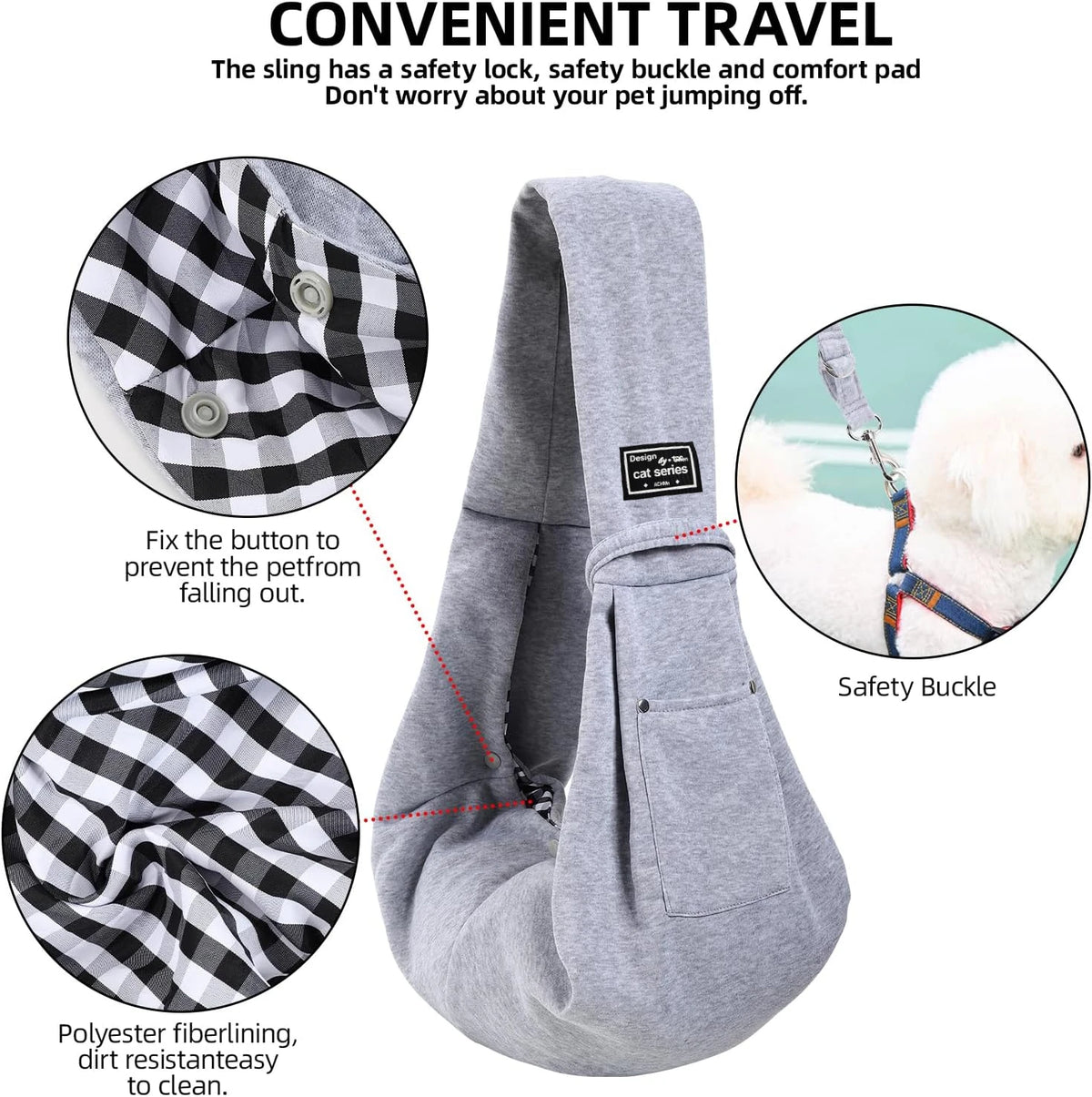 Dog Carrier Sling - Hand-Free Dog Carriers Travel Safety Harness