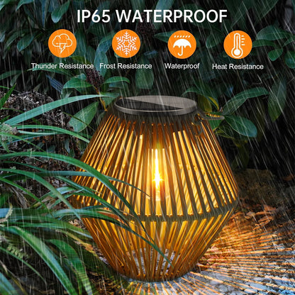 Solar Lantern Hanging Woven Lantern Boho Lamp Lights