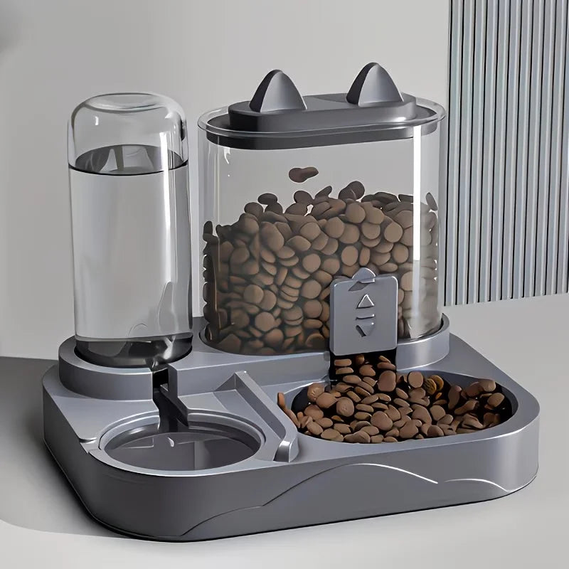 2-in-1 Large Pet Feeder & Water Dispenser, Dry Wet Separation