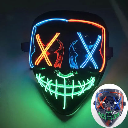 Wireless LED Purge Mask Halloween Horror Party Carnival Cosplay