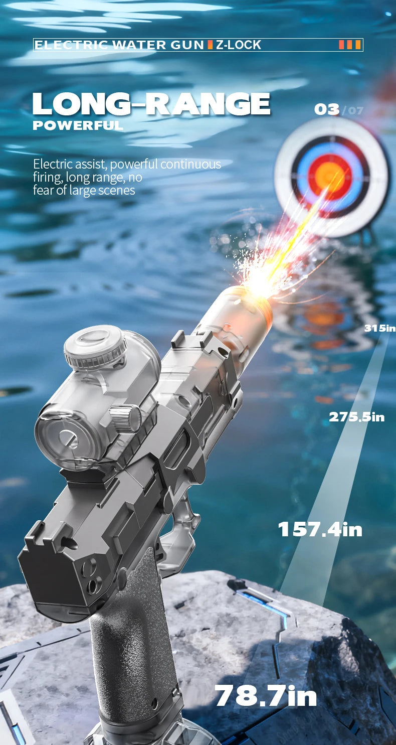 Simulated Firing and Recoil Electric Water Gun Toys Children