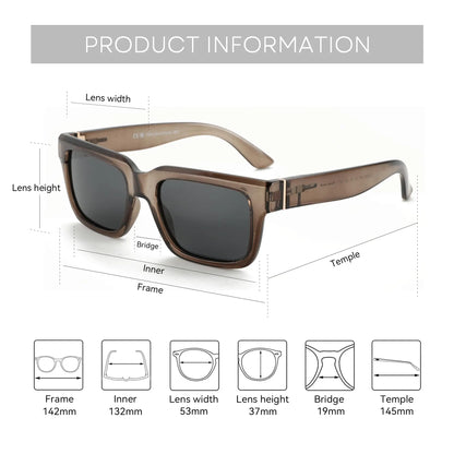 Retro Rectangle Sunglasses for Men Women Polarized
