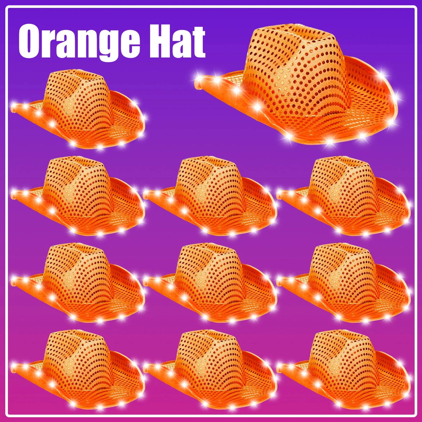 LED Cowboy Hats Wedding Hats Bulk Light up Cowboy Hats